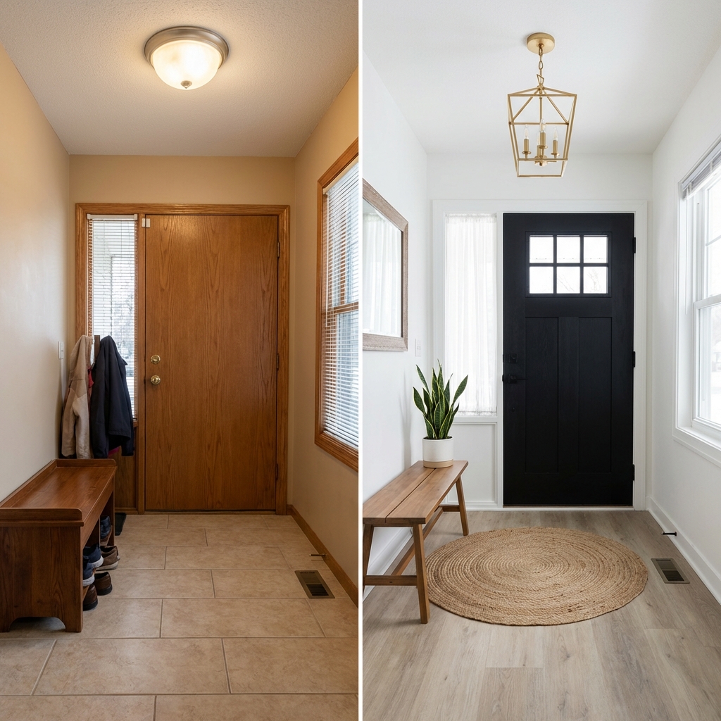 Before and After - Entryway & Hallway