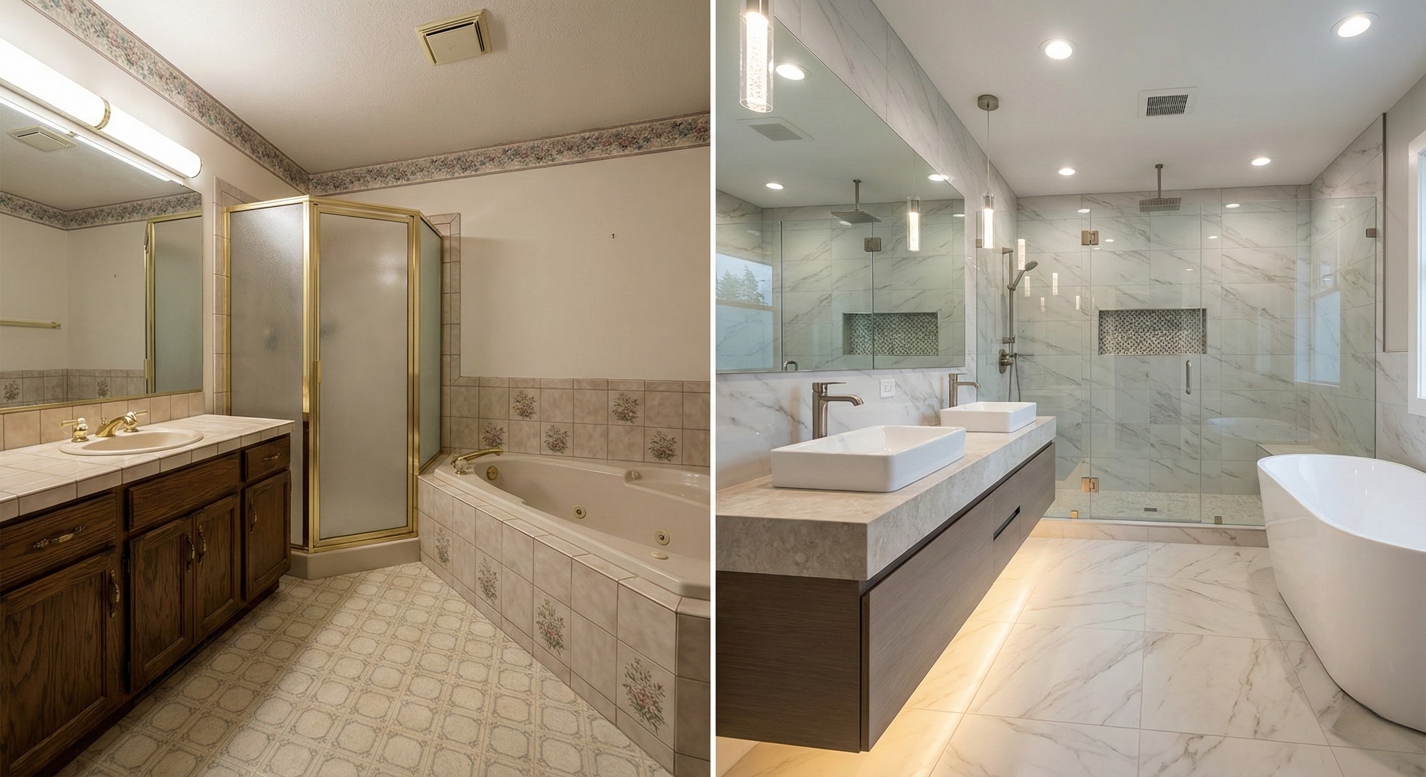 Before and After - Master Bathroom
